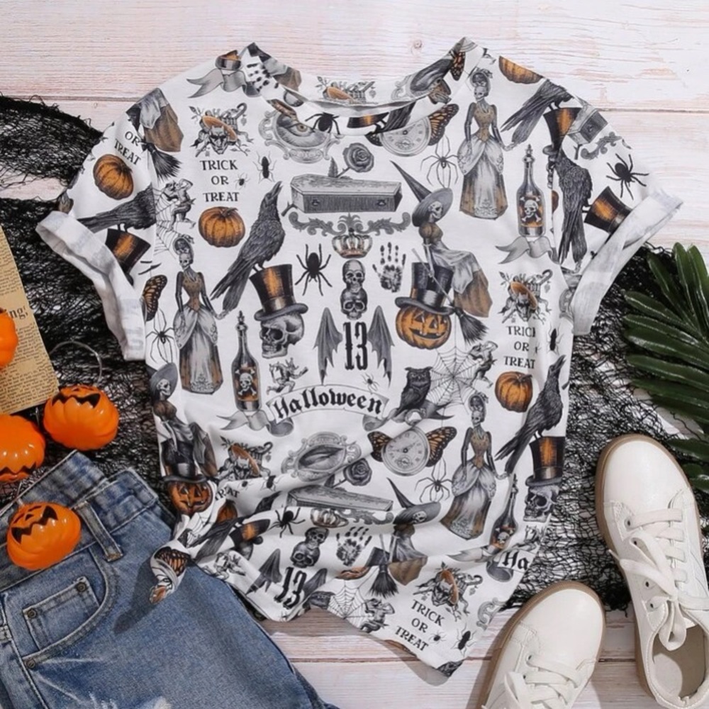 White Halloween tee!